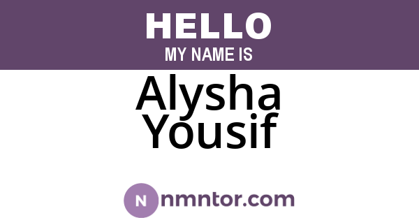 Alysha Yousif