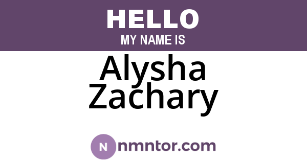 Alysha Zachary