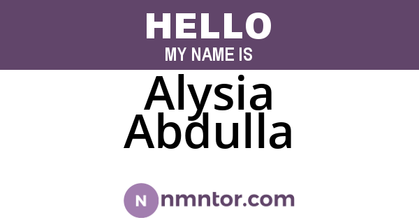 Alysia Abdulla