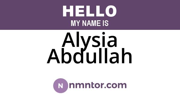 Alysia Abdullah