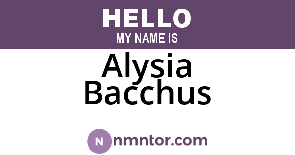 Alysia Bacchus