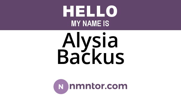 Alysia Backus