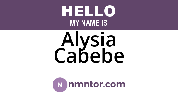 Alysia Cabebe