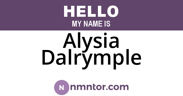 Alysia Dalrymple
