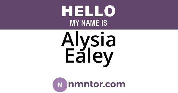 Alysia Ealey