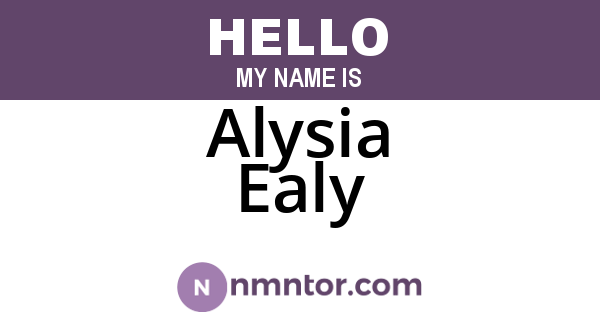 Alysia Ealy