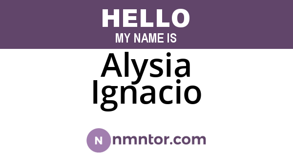 Alysia Ignacio