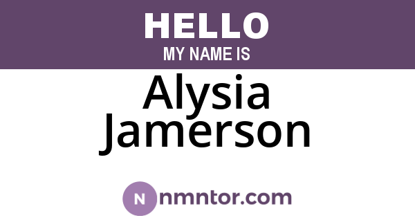 Alysia Jamerson