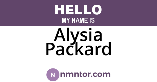 Alysia Packard