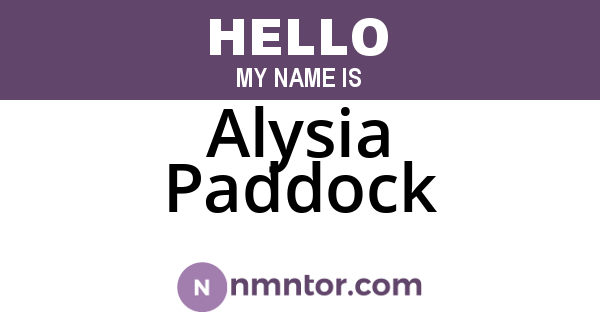 Alysia Paddock