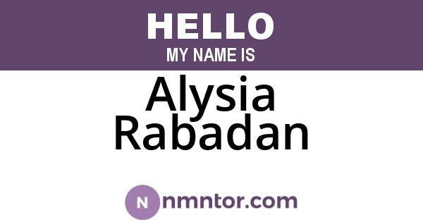 Alysia Rabadan