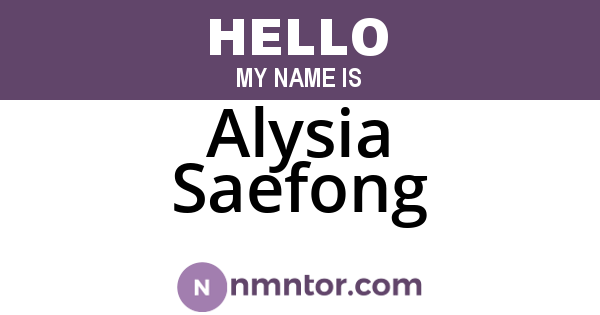 Alysia Saefong