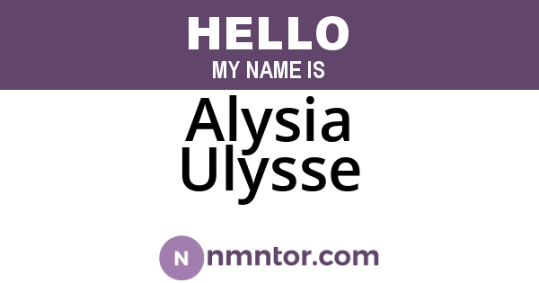 Alysia Ulysse