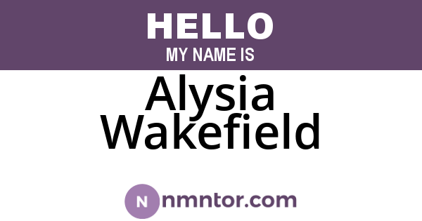 Alysia Wakefield