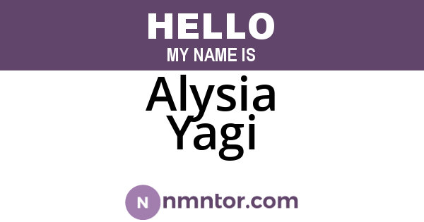 Alysia Yagi