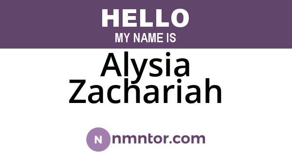 Alysia Zachariah