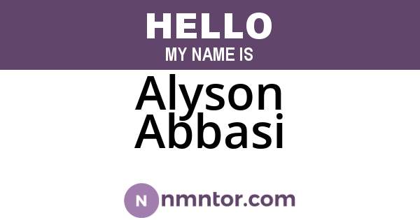 Alyson Abbasi