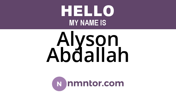 Alyson Abdallah