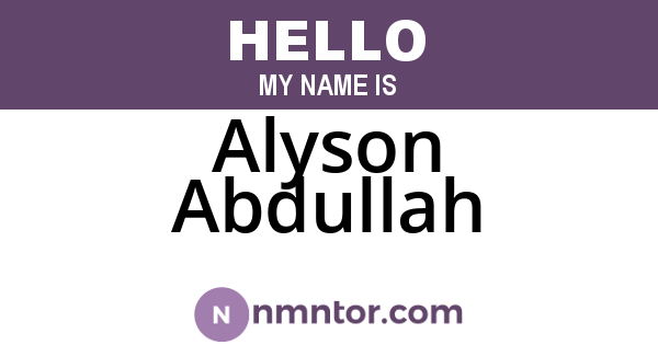Alyson Abdullah