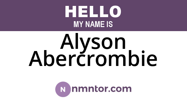 Alyson Abercrombie