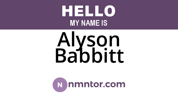 Alyson Babbitt