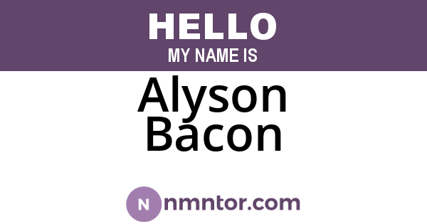 Alyson Bacon