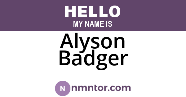 Alyson Badger