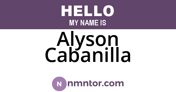 Alyson Cabanilla