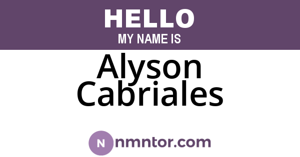 Alyson Cabriales