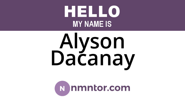 Alyson Dacanay