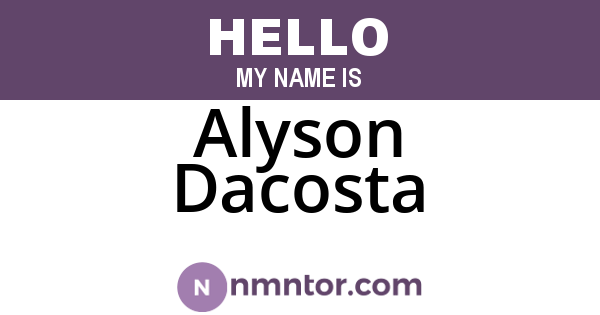 Alyson Dacosta