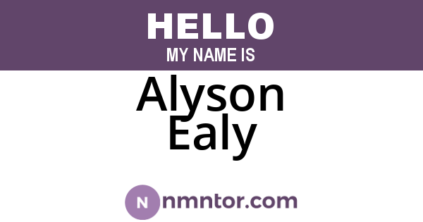 Alyson Ealy