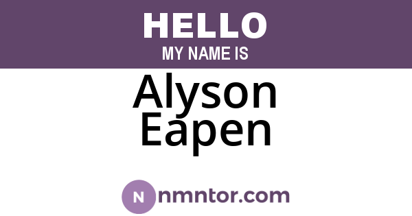 Alyson Eapen