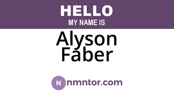 Alyson Faber