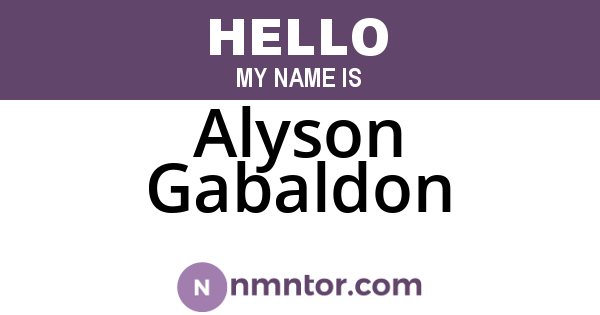 Alyson Gabaldon