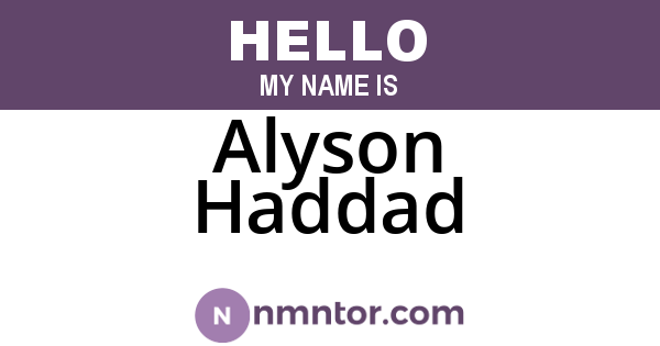 Alyson Haddad