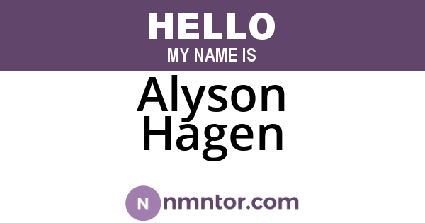 Alyson Hagen