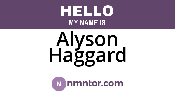 Alyson Haggard