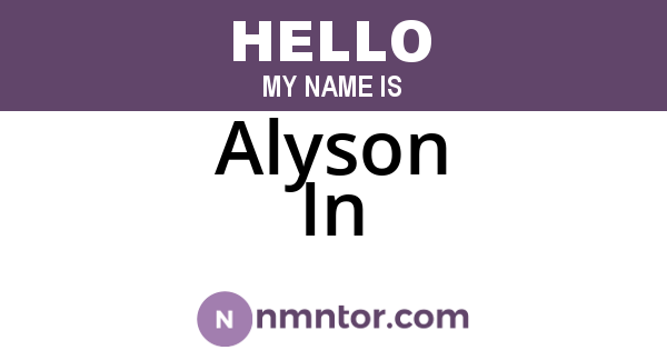 Alyson In