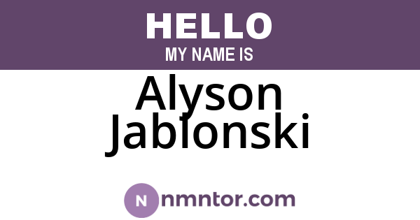 Alyson Jablonski