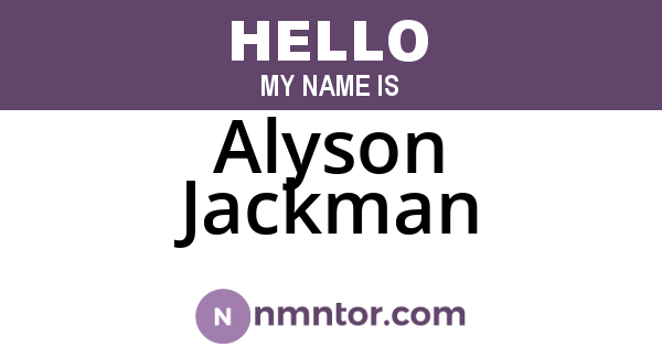 Alyson Jackman