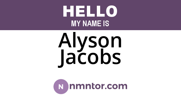 Alyson Jacobs