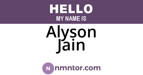 Alyson Jain
