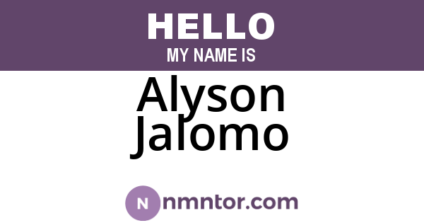 Alyson Jalomo
