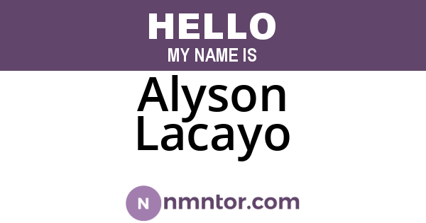 Alyson Lacayo
