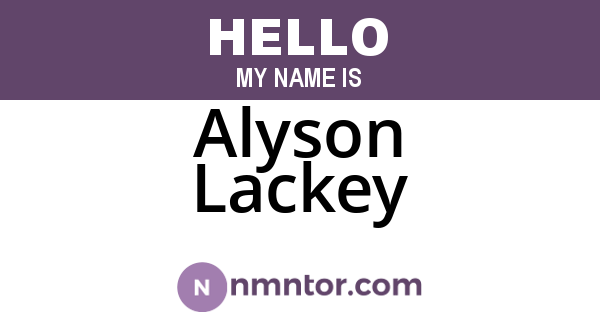Alyson Lackey