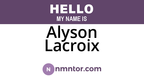 Alyson Lacroix