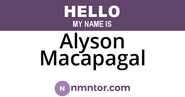 Alyson Macapagal