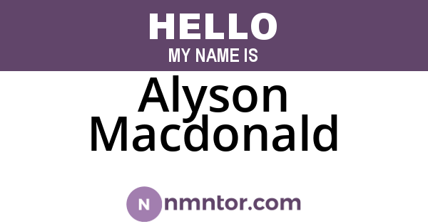 Alyson Macdonald