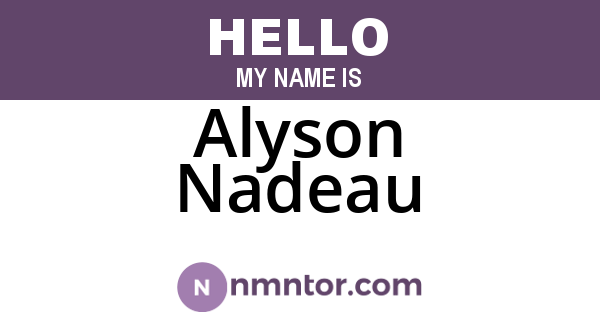 Alyson Nadeau